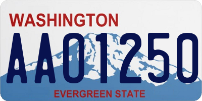 WA license plate AAO1250
