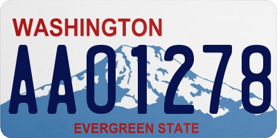 WA license plate AAO1278