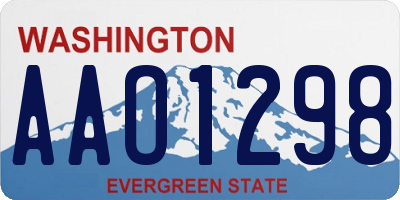 WA license plate AAO1298