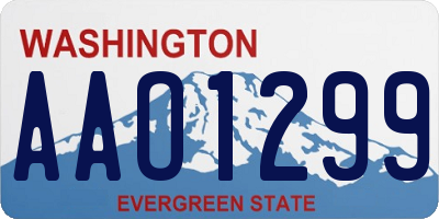 WA license plate AAO1299