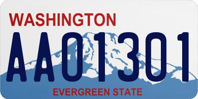 WA license plate AAO1301
