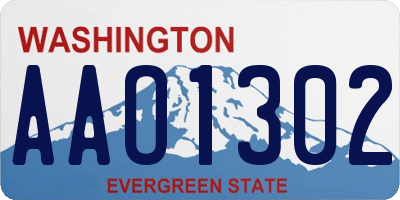 WA license plate AAO1302