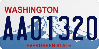 WA license plate AAO1320