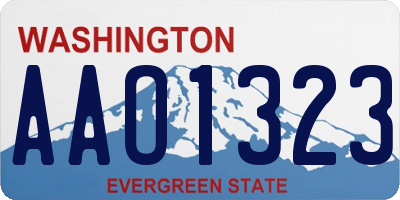 WA license plate AAO1323