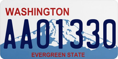 WA license plate AAO1330