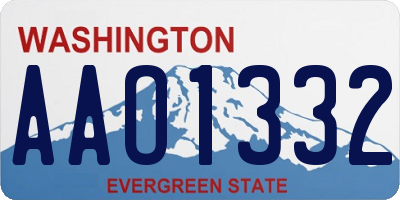 WA license plate AAO1332