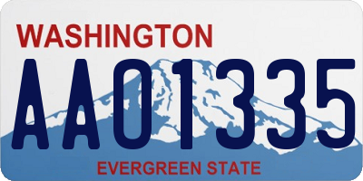 WA license plate AAO1335