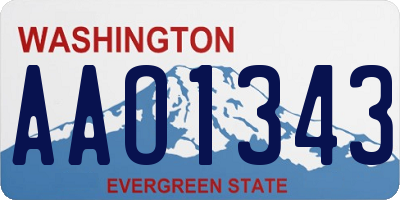 WA license plate AAO1343
