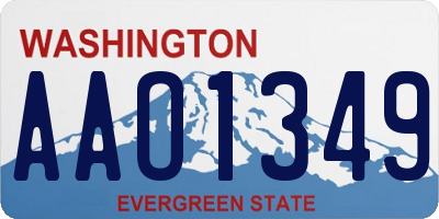 WA license plate AAO1349