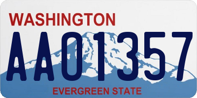 WA license plate AAO1357