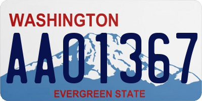 WA license plate AAO1367