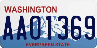 WA license plate AAO1369