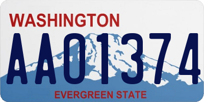 WA license plate AAO1374