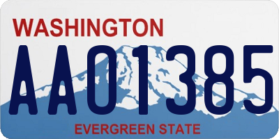 WA license plate AAO1385