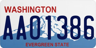WA license plate AAO1386
