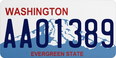 WA license plate AAO1389