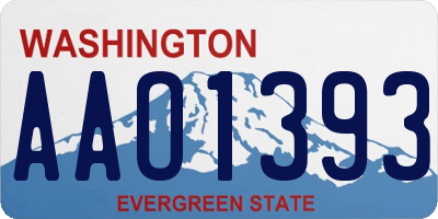 WA license plate AAO1393