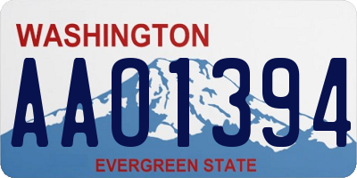 WA license plate AAO1394