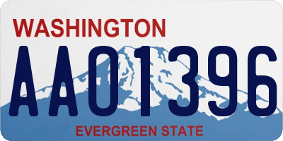 WA license plate AAO1396