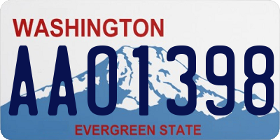 WA license plate AAO1398