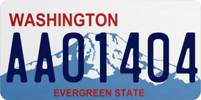 WA license plate AAO1404