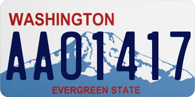 WA license plate AAO1417
