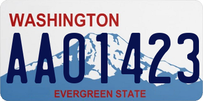 WA license plate AAO1423