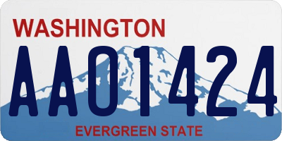 WA license plate AAO1424