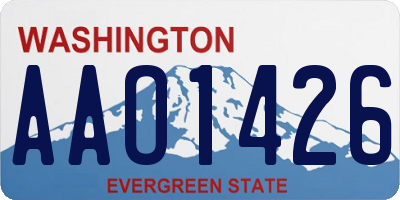 WA license plate AAO1426