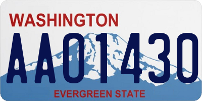 WA license plate AAO1430