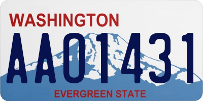 WA license plate AAO1431