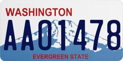WA license plate AAO1478