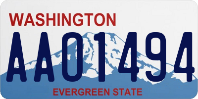 WA license plate AAO1494