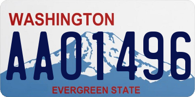 WA license plate AAO1496
