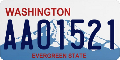 WA license plate AAO1521