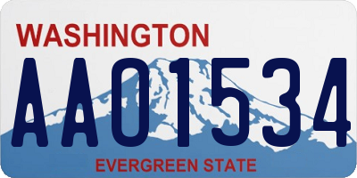 WA license plate AAO1534