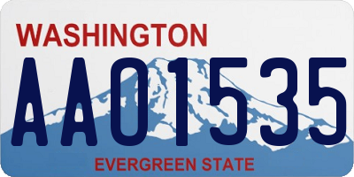 WA license plate AAO1535