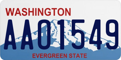 WA license plate AAO1549