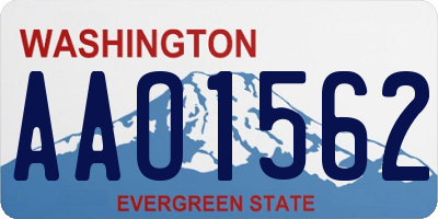 WA license plate AAO1562