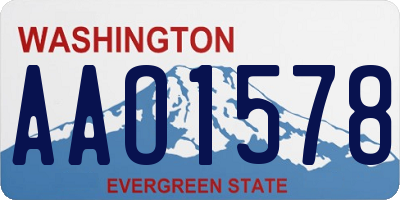 WA license plate AAO1578