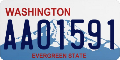 WA license plate AAO1591