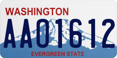WA license plate AAO1612