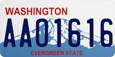 WA license plate AAO1616