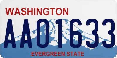 WA license plate AAO1633