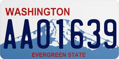 WA license plate AAO1639