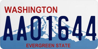 WA license plate AAO1644