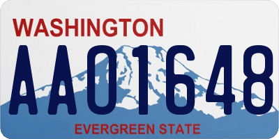 WA license plate AAO1648