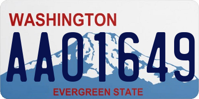 WA license plate AAO1649