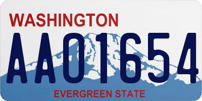 WA license plate AAO1654