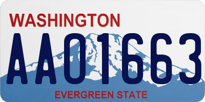 WA license plate AAO1663